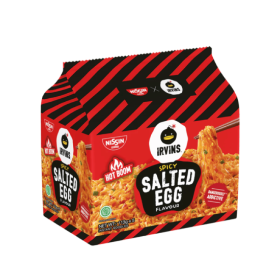NISSIN IRVINS SPICY SALTED EGG INSTANT NOODLE 113G*5 NISSIN IRVINS SPICY SALTED EGG INSTANT NOODLE 113G*5