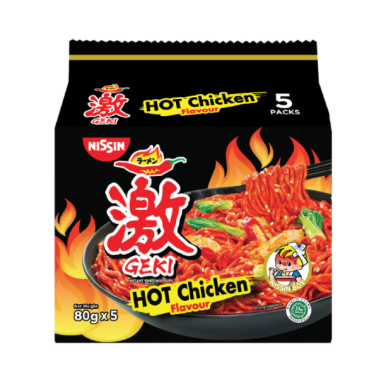 NISSIN GEKI HOT CHICKEN INSTANT NOODLE 80GM*5