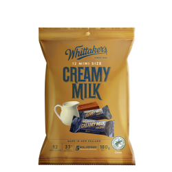 WHITTAKER'S CREAMY MILK SHARE BAGS 180GM WHITTAKER'S CREAMY MILK SHARE BAGS 180GM
