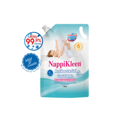 NAPPIKLEEN ANTI BACTERIA BABY LIQUID WASH 1.8KG