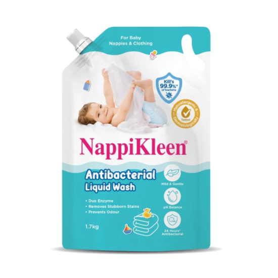 NAPPIKLEEN ANTI BACTERIA BABY LIQUID WASH 1.7KG