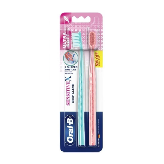 ORAL-B TOOTHBRUSH SENSITIVEX DEEP CLEAN 2'S