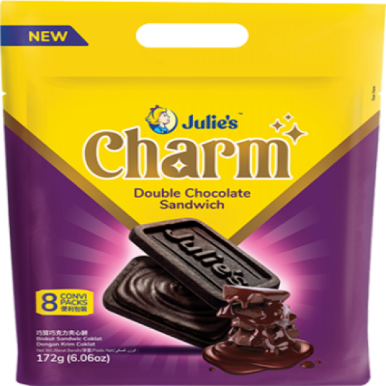 JULIE'S CHARM DOUBLE CHOCOLATE 172GM