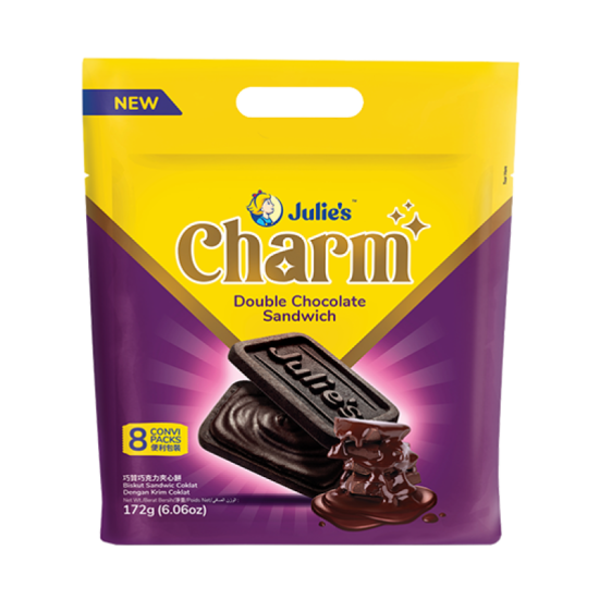 JULIE'S CHARM DOUBLE CHOCOLATE 172GM