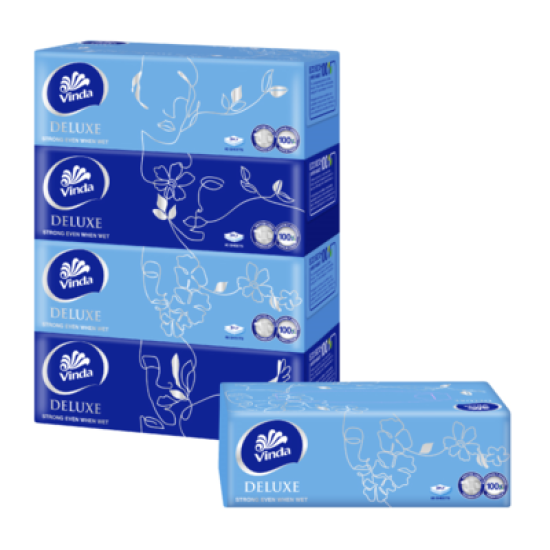 VINDA DELUXE 3 PLY FACIAL TISSUE 80'S*4