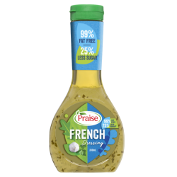 PRAISE DRESSING FRENCH LESS SUGAR 330ML PRAISE DRESSING FRENCH LESS SUGAR 330ML