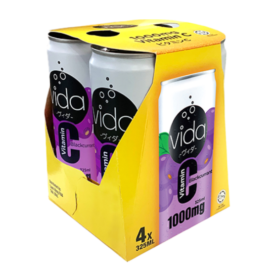 VIDA C BLACKCURRANT 325ML*4