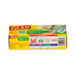 GLAD ZIPPER SANDWISH BAG 50'S  GLAD ZIPPER SANDWISH BAG 50'S