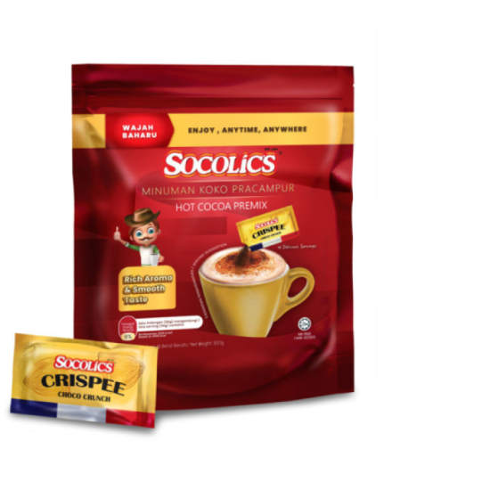 SOCOLIC'S HOT CHOCOLATE MIX CRISPEE 30GM*10