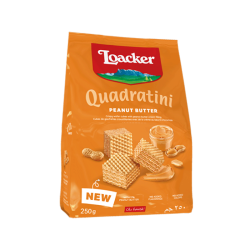 LOACKER QUADRATINI PEANUT BUTTER 250GM LOACKER QUADRATINI PEANUT BUTTER 250GM