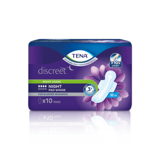 TENA DISCREET NIGHT WG 32CM 10S