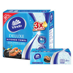 VINDA DELUXE SOFT PACK KITCHEN TOWEL 80S*6 VINDA DELUXE SOFT PACK KITCHEN TOWEL 80S*6