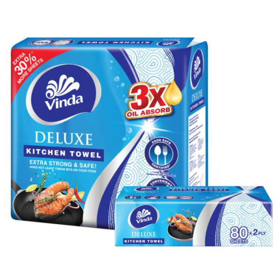 VINDA DELUXE SOFT PACK KITCHEN TOWEL 80S*6