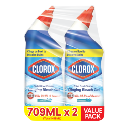 CLOROX TOILET BOWL CLEANER - CLINGING GEL 709ML*2 CLOROX TOILET BOWL CLEANER - CLINGING GEL 709ML*2