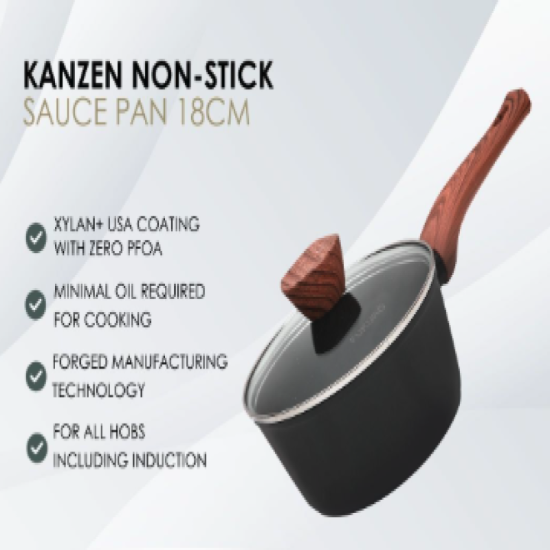 Fukuro Kanzen Forged Non-Stick Sauce Pan W/LID 18C