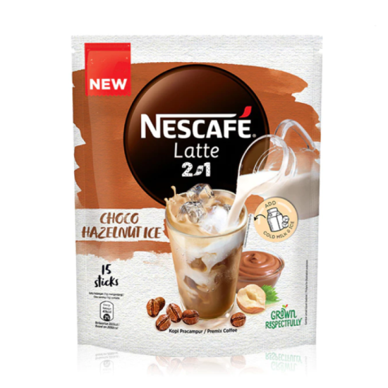 NESCAFE LATTE 2IN1 CHOCO HAZELNUT 15*11G