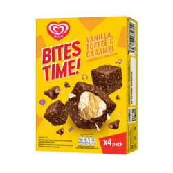 WALL'S BITES VANILLA & CARAMEL MP 4*60G WALL'S BITES VANILLA & CARAMEL MP 4*60G