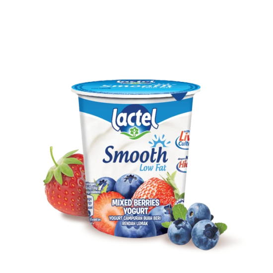 LACTEL SMOOTH LOW FAT MIXED BERRIES YOGURT 130G