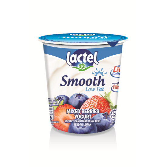 LACTEL SMOOTH LOW FAT MIXED BERRIES YOGURT 130G