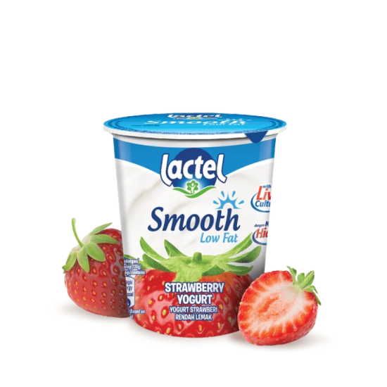 LACTEL SMOOTH LOW FAT STRAWBERRY YOGURT 130G