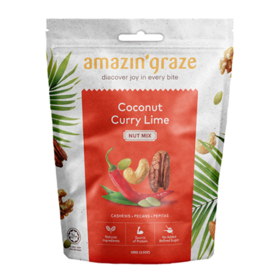 AMAZIN' GRAZE NUT COCONUT CURRY LIME 100GM