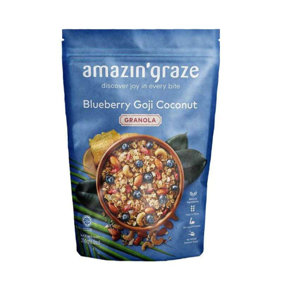 AMAZIN' GRAZE BLUEBERRY GOJI COCONUT GRANOLA 250GM