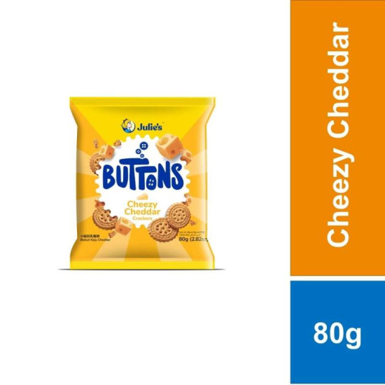 JULIE'S BUTTON CHEESE CHEDDAR CRACKER 80GM