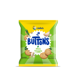 JULIE'S BUTTON MINI VEGGIE CRACKER 80GM JULIE'S BUTTON MINI VEGGIE CRACKER 80GM