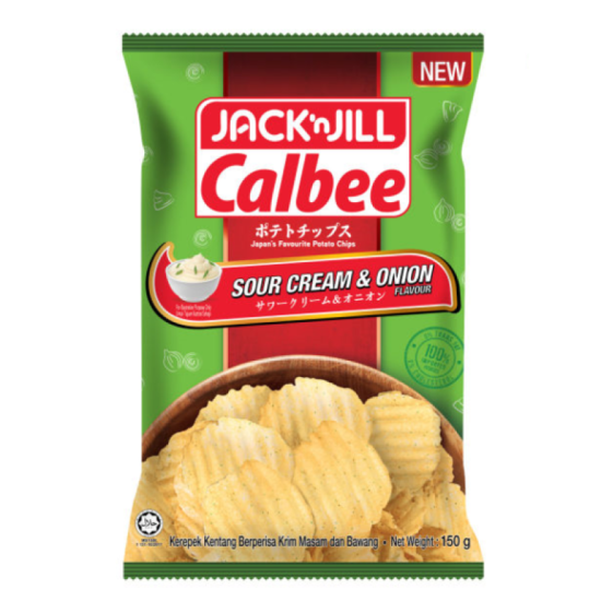 JACK N JILL CALBEE SOUR CREAM & ONION 150GM