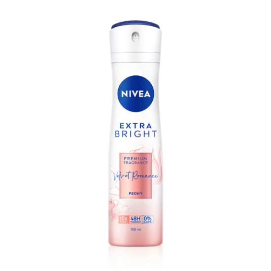 NIVEA WOMEN EXTRA BRIGHT SPRAY VELVET ROMANCE 150ML