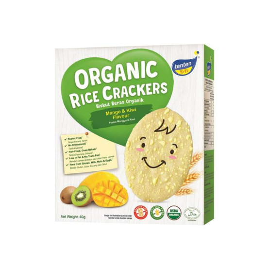 TENTEN ORGANIC RICE CRACKERS MANGO & KIWI  40GM