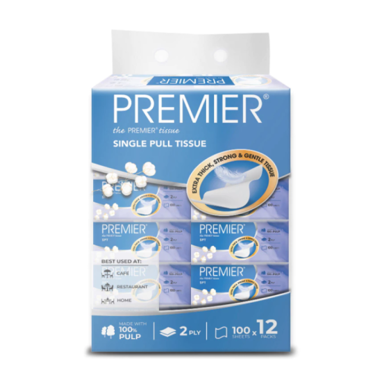 PREMIER SINGLE PULL TISSUE 100S*12