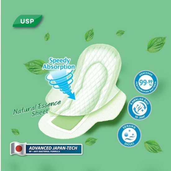 LAURIER FRESH PROTECT MAXI WING DAUN SIRIH 22CM*20