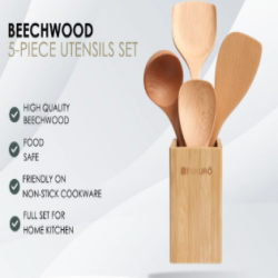Fukuro 5-Piece Beechwood Utensils Set HH 0415