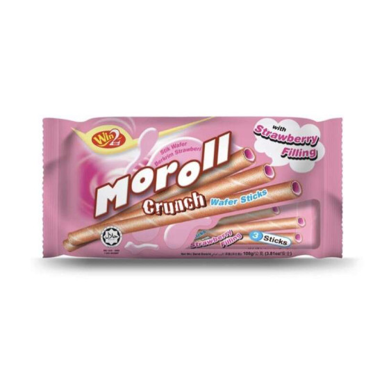 WIN2 MOROLL CRUNCH WAFER STICKS STRAWBERRY 18GM*5