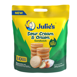 JULIE'S SOUR CREAM & ONION 280GM JULIE'S SOUR CREAM & ONION 280GM
