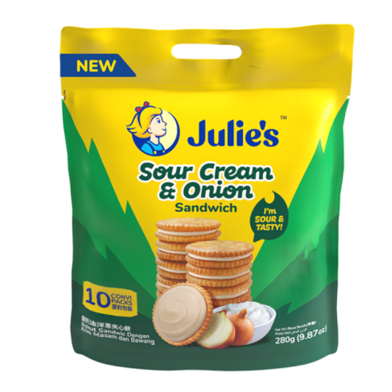 JULIE'S SOUR CREAM & ONION 280GM