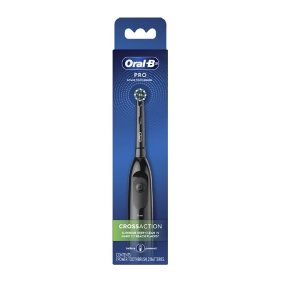 ORAL-B PRO BATTERY TOOTHBRUSH CROSS ACTION BLACK