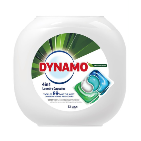 DYNAMO 4IN1 LAUNDRY CAP 3X ODOR REMOVER 10ML*52PCS