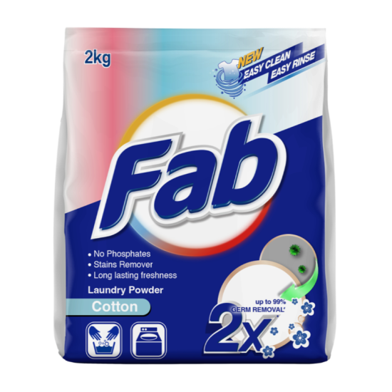 FAB LAUNDRY POWDER COTTON (BLUE) 2KG