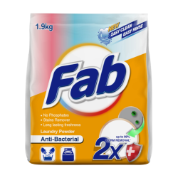 FAB LAUNDRY POWDER ANTI BACTERIAL 1.9KG FAB LAUNDRY POWDER ANTI BACTERIAL 1.9KG