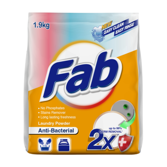 FAB LAUNDRY POWDER ANTI BACTERIAL 1.9KG