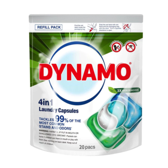 DYNAMO 4IN1 LAUNDRY CAP (REFILL) 3X ODOR REMOVER 10ML*20S