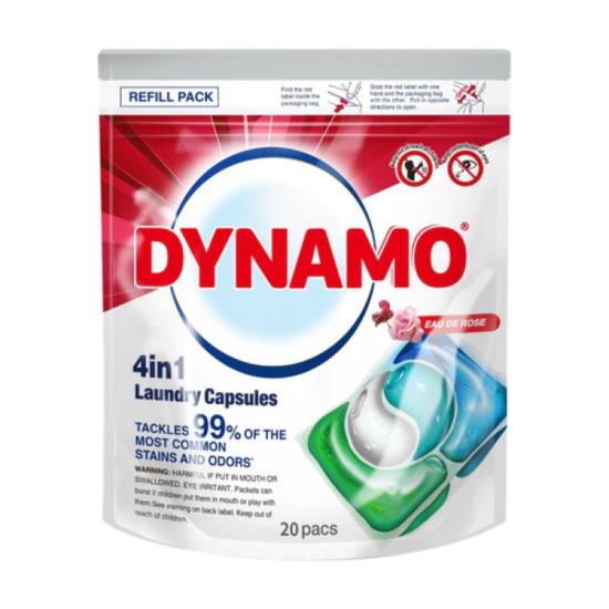 DYNAMO 4IN1 LAUNDRY CAP (REFILL) EAU DE ROSE 10ML*20S