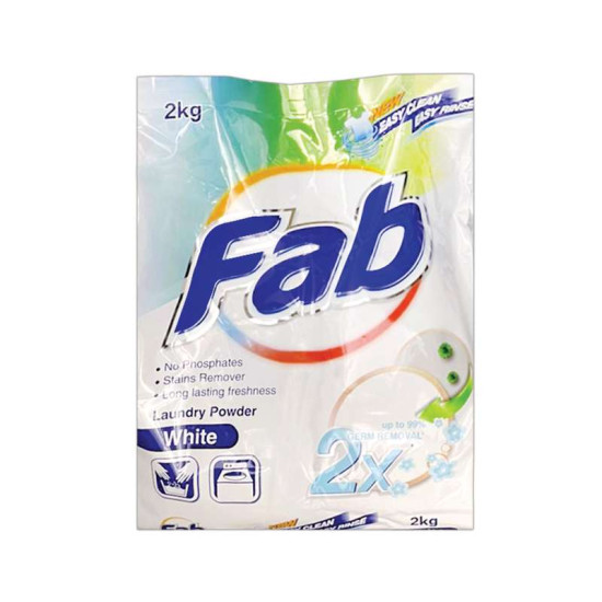 FAB LAUNDRY POWDER WHITE 2KG