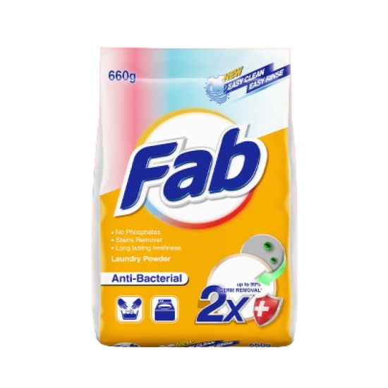 FAB LAUNDRY POWDER ANTI-BACTERIAL 660G