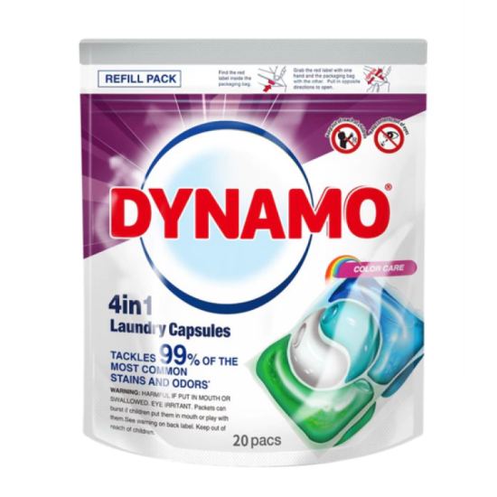 DYNAMO 4IN1 LAUNDRY CAP (REFILL) COLOUR CARE 10ML*20S