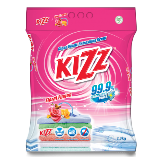 KIZZ DETERGENT POWDER FLORAL 2.3KG