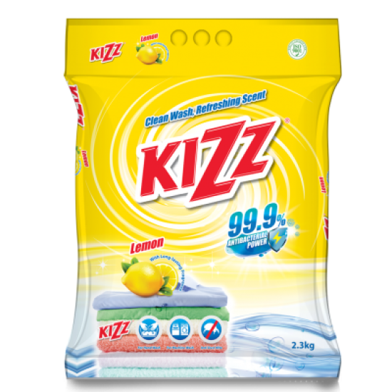 KIZZ DETERGENT POWDER LEMON 2.3KG