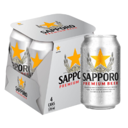 SAPPORO BEER CAN 320ML*4 SAPPORO BEER CAN 320ML*4